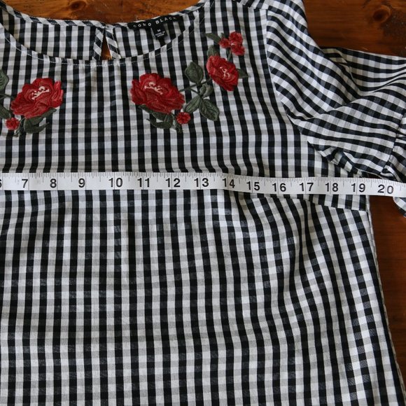 Como Navy/White Classic Gingham Blouse Cotton - Picture 6 of 8